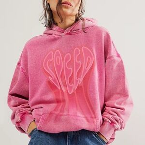 Rare Free People x One Teaspoon Pink Acid Speed Hoodie
